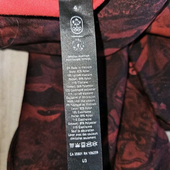 Lululemon Chase the Chill HR Tights Womens 4 Metamorphosis Team Canada Red 28" - Picture 10 of 10